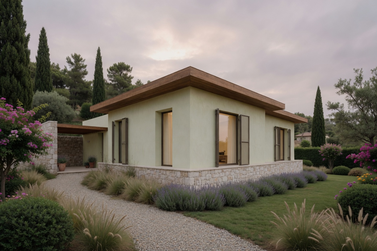 Lime-plaster studio house in a Bornova garden